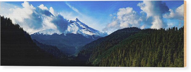 Steve Bunch Wood Print featuring the photograph Mount Baker in the summer by Steve Bunch