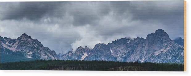 Stormy Peaks Wood Print featuring the photograph Stormy Peaks by Brenda Petrella Photography Llc