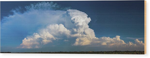 Nebraskasc Wood Print featuring the photograph Updrafts and Anvil 002 by NebraskaSC