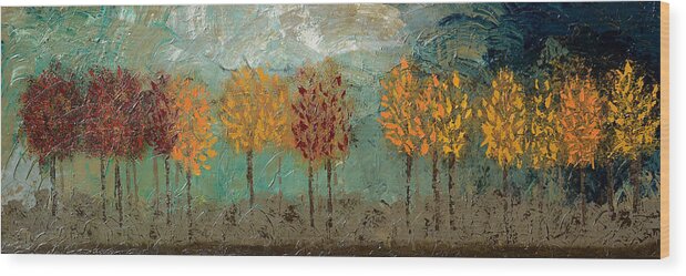 Trees Wood Print featuring the painting Edge of the Forest II by Linda Bailey