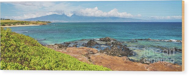 America Wood Print featuring the photograph Maui Hawaii Hookipa Beach Park Panorama Photo by Paul Velgos