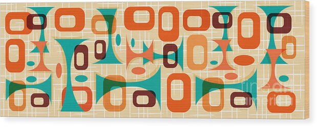 Mid Century Wood Print featuring the digital art Mid Century Modern Graphic by Diane Dempsey