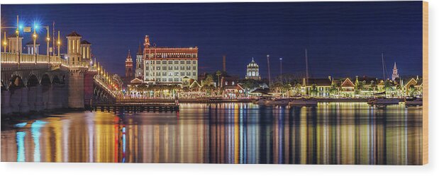 St. Augustine Wood Print featuring the photograph Nights of Lights #2 by Bryan Williams