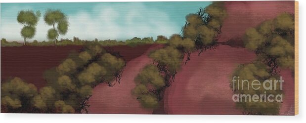 Australia Wood Print featuring the digital art Outback Morning 2 by Julie Grimshaw