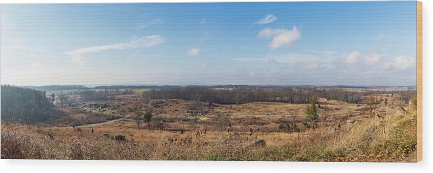 Battle Wood Print featuring the photograph Panoramic Gettysburg by Amelia Pearn