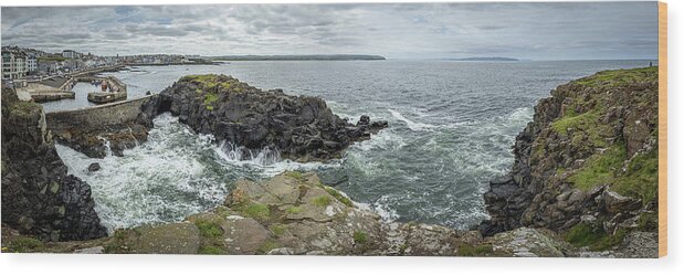 Portstewart Wood Print featuring the photograph Portstewart Harbour 1 by Nigel R Bell