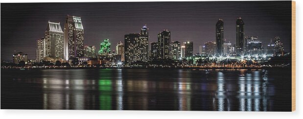 San Diego Skyline Wood Print featuring the photograph San Diego Skyline - California, USA 2014 NEW 1/10 by Robert Khoi