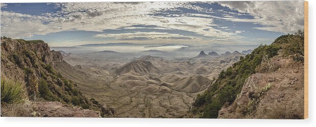 Big Bend National Park Wood Print featuring the photograph South Rim Panorama by Kelly VanDellen