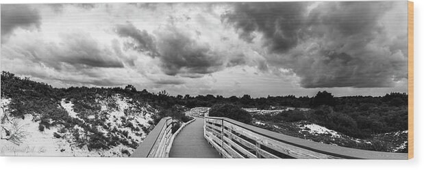 Storm Wood Print featuring the photograph Storm Clouds Over Plum Island by David Lee