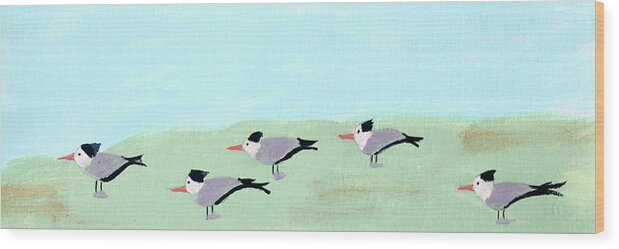 Tern Wood Print featuring the painting Tern Around Look At Me by Deborah Boyd