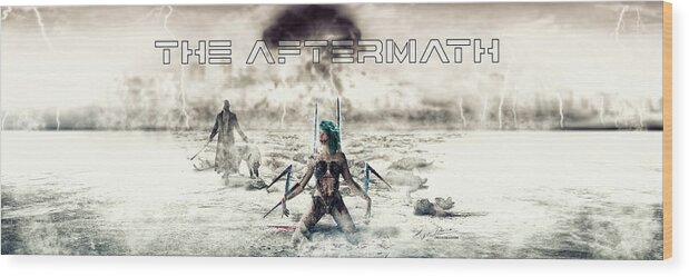 Argus Dorian Wood Print featuring the digital art The Aftermath The end of her war by Argus Dorian