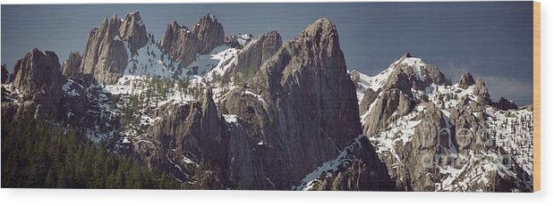 Castle Crags Wood Print featuring the photograph Castle Crags Panorama by James B Toy
