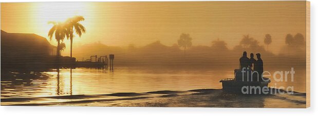 Fishing Wood Print featuring the photograph Going fishing on a Florida morning by Dan Friend