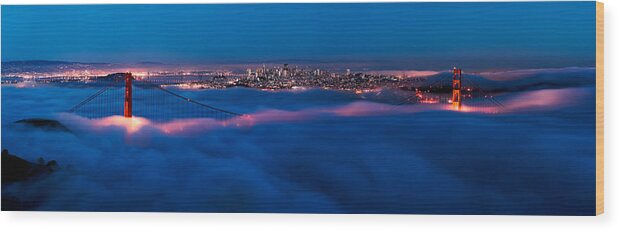 California Wood Print featuring the photograph Golden Gate Bridge, San Francisco by Francesco Emanuele Carucci