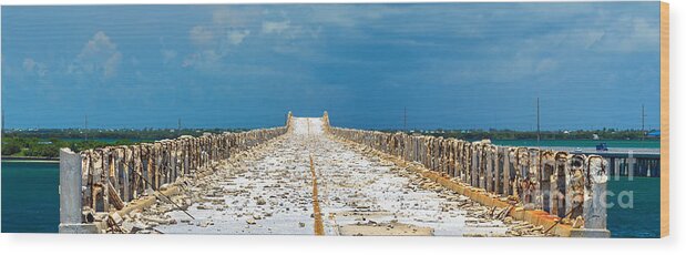 Florida Keys Wood Print featuring the photograph Old Bahia Honda Bridge Florida Keys by Hans- Juergen Leschmann