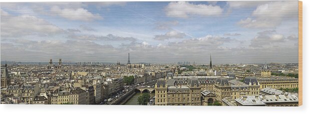 Arch Wood Print featuring the photograph Paris City Skyline by Vii-photo