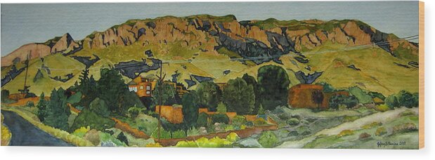 New Mexico Wood Print featuring the painting Sandia Heights by Jeffrey S Perrine