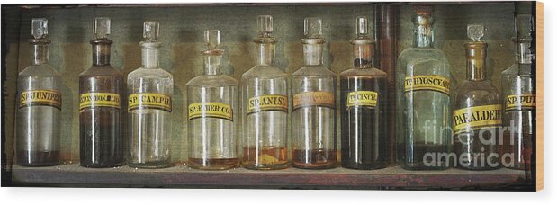 Chemist Wood Print featuring the photograph Bottles by Russell Brown
