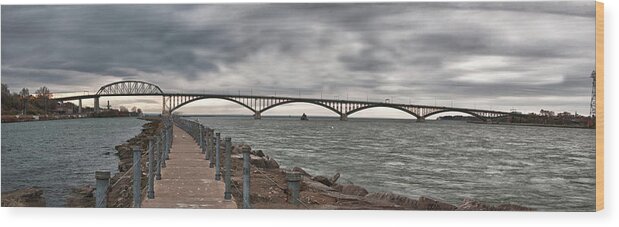 Bridge Wood Print featuring the photograph Peace Bridge by Guy Whiteley