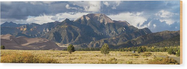 Colorado Wood Print featuring the photograph The Great Sand Dunes Triptych - Part 3 by Tim Stanley