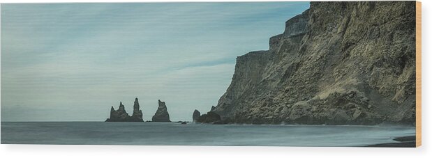 Iceland Wood Print featuring the photograph The Sea Stacks of Vik, Iceland by Andy Astbury