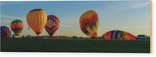 Hot Wood Print featuring the photograph Hot Air Balloons Morgantown #1 by Dan Friend