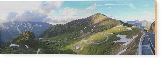 Alpine Wood Print featuring the photograph Grossglockner High Alpine Road by Vaclav Sonnek