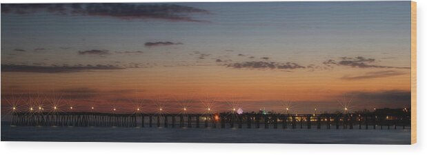 Evening Wood Print featuring the photograph Sunset at the Ventura pier by Dan Friend