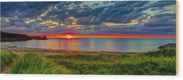 Blue Wood Print featuring the photograph Margaree Harbour Sunset Nova Scotia by Fred J Lord