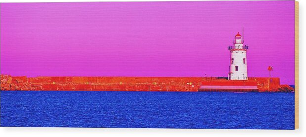 Lightrhouse Wood Print featuring the photograph Pink and Blue Light by Daniel Thompson