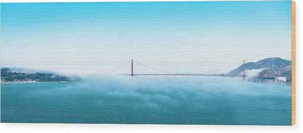 Scenics Wood Print featuring the photograph San Francisco Golden Gate Bridge From by Franckreporter
