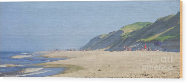 Ocean Wood Print featuring the digital art The Dunes of Wellfleet by Jayne Carney
