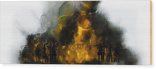 Ferguson Wood Print featuring the digital art Through the Fire by Howard Barry