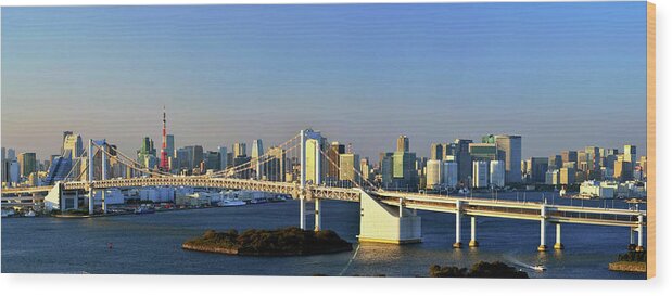 Tokyo Tower Wood Print featuring the photograph Tokyo Downtown Panorama by Vladimir Zakharov