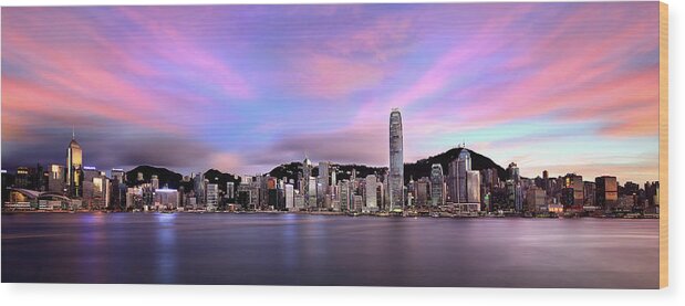 Tranquility Wood Print featuring the photograph Victoric Harbour, Hong Kong, 2013 by Joe Chen Photography