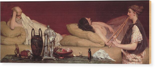 The Wood Print featuring the painting The Siesta by Lawrence Alma-Tadema