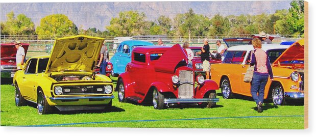 Car Show Wood Print featuring the photograph Happy Colors #1 by Marilyn Diaz