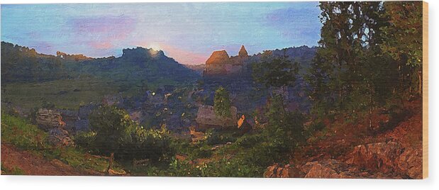 Impressive Natural Landscape Wood Print featuring the painting Bucolic Paradise - 20 by AM FineArtPrints
