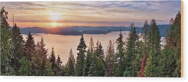 Nature Wood Print featuring the photograph Lake Pend Oreille North Idaho by Leland D Howard