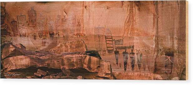 Canyonlands National Park Wood Print featuring the photograph Needles Pictographs by Dan Norris