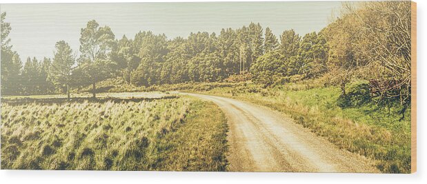 Memory Wood Print featuring the photograph Old-fashioned country lane by Jorgo Photography