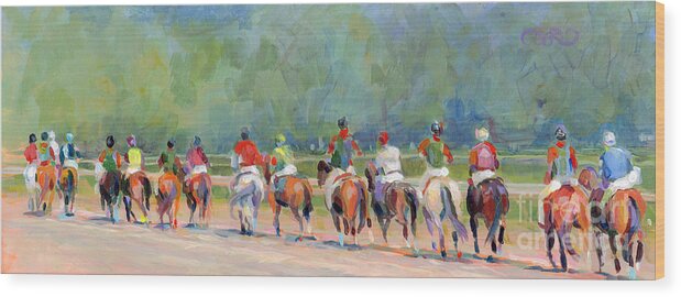 Saratoga Wood Print featuring the painting The Post Parade by Kimberly Santini