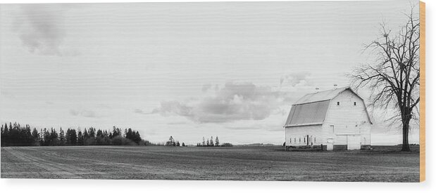 Barn Wood Print featuring the photograph The White Barn by Rebecca Cozart