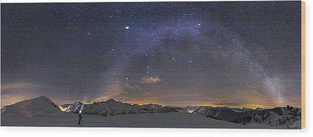 Night Wood Print featuring the photograph Under The Starbow by Dr. Nicholas Roemmelt