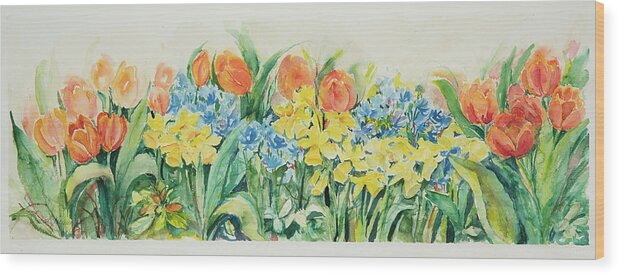 Flowers Wood Print featuring the painting Watercolor Series 57 by Ingrid Dohm