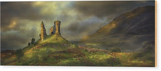 Scenics Wood Print featuring the photograph Rock Formations In Rural Landscape by Chris Clor