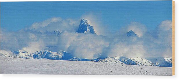 Grand Tetons Wood Print featuring the photograph Grand Tetons by Carl Moore