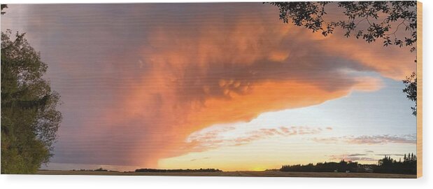 Sunset Wood Print featuring the photograph Orange sunset by Lisa Mutch