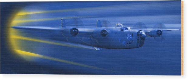 Warbirds Wood Print featuring the photograph B-24 Liberator Legend by Mike McGlothlen