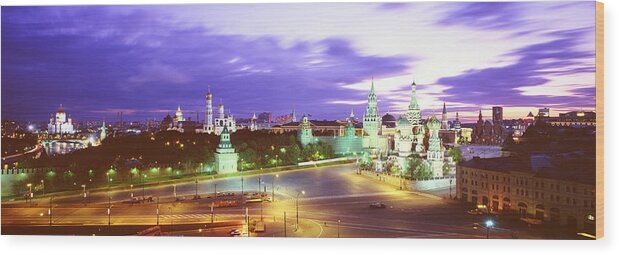 Photography Wood Print featuring the photograph Russia, Moscow, Red Square #1 by Panoramic Images